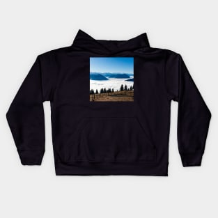 Swiss Alps - Central Swiss Alpine Panorama on Clear Sunny Day Kids Hoodie